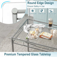 Tangkula Dining Table Set, 5 Pieces Dining Set with Tempered Glass Top Table and 4 Chairs