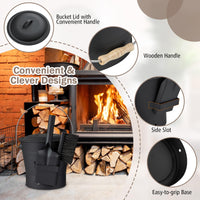 Tangkula 2 Gallon Metal Fireplace Bucket with Handle