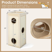 Tangkula 4 Story Cat Tree Condo, 39 Inch Multi-Layer Cat House with Sisal Scratch Pad
