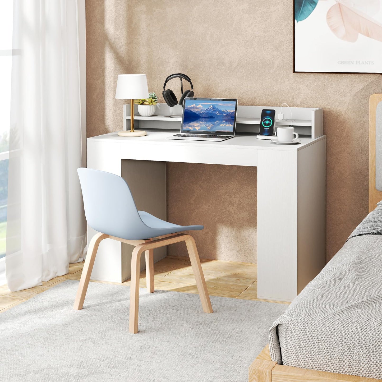 Tangkula Computer Desk with Power Outlets