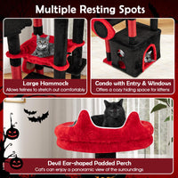 Tangkula Halloween Cat Tower with Sisal Scratching Posts & Board
