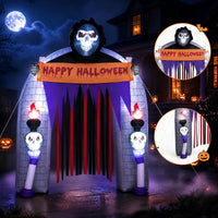 Tangkula 8.5 FT Halloween Inflatable Grim Reaper Archway with 2 Candles