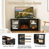 Tangkula Home Entertainment Center with 18” 1500W Electric Fireplace