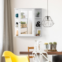 Tangkula Bathroom Medicine Cabinet with Mirror with Mirror, Wall Mounted Bathroom Storage Cabinet