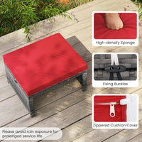 Tangkula 2 Pieces Patio PE Rattan Ottomans