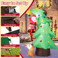 Tangkula 7.6 FT Inflatable Christmas Santa Claus Climbing Tree