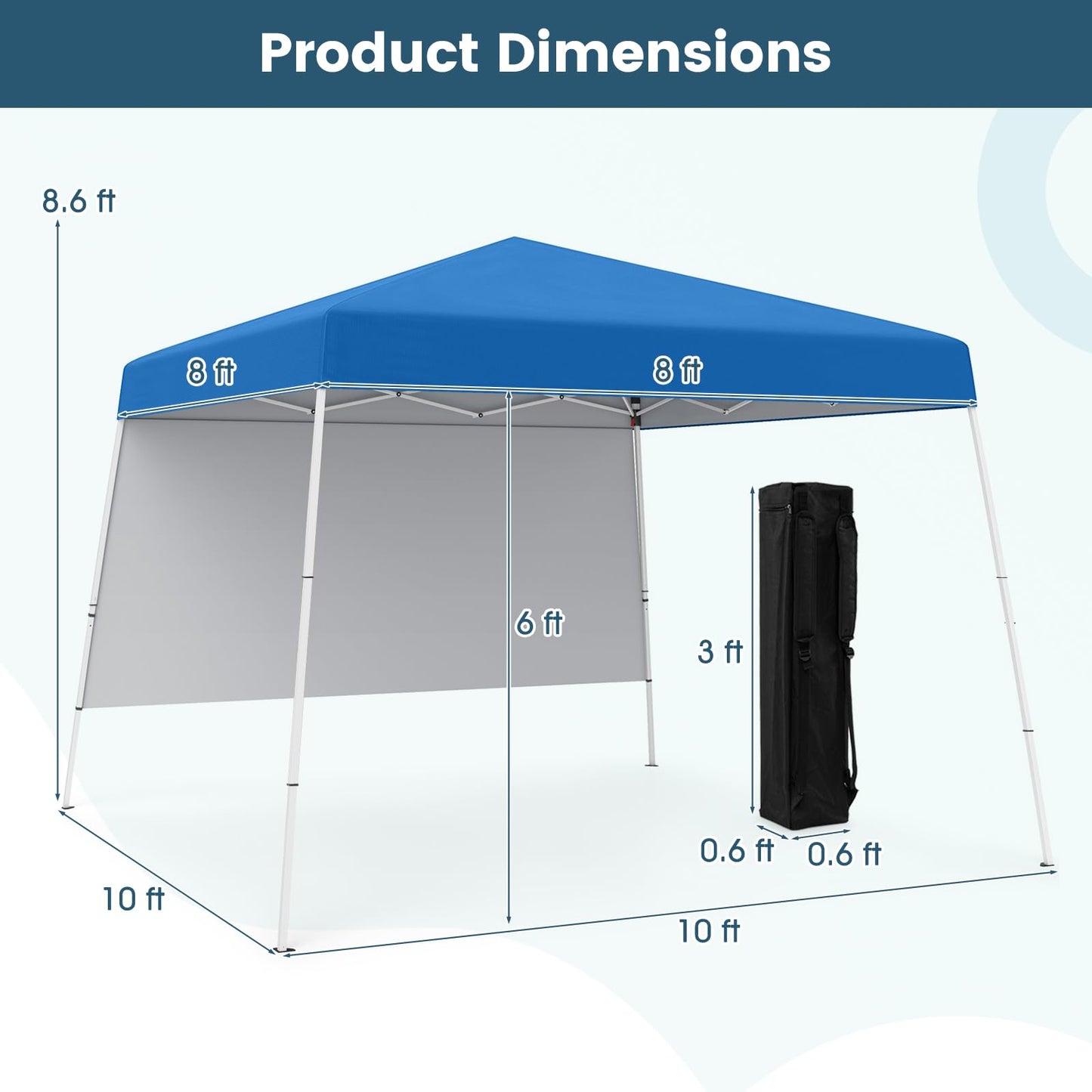 Tangkula 10x10 FT Pop Up Canopy with Sidewall