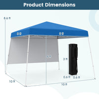 Tangkula 10x10 FT Pop Up Canopy with Sidewall