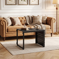 Tangkula C-Shaped Side Table with Wood Plastic Tabletop(1/2)
