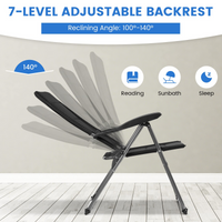 Tangkula Patio Chairs Set of 2/4, Folding Patio Dining Chairs with 7 Adjustable Backrest Positions