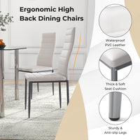 Tangkula 5 PCS Dining Table Set Modern Tempered Glass Top