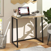 Tangkula Bureau Informatique Pliant, Bureau d'Ordinateur Portable Pliable avec Rabat de 80 cm, Bureau d'Étude pour Petits Espaces