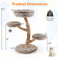 Arbre à chat Tangkula en bois massif avec poteaux à griffer