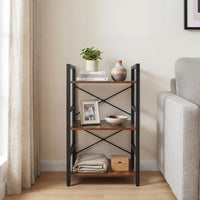 Tangkula 16.5" Width Wooden Open Bookcase with Metal Frame