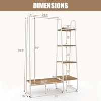 Tangkula Garment Rack with Shelves for Bedroom Entryway