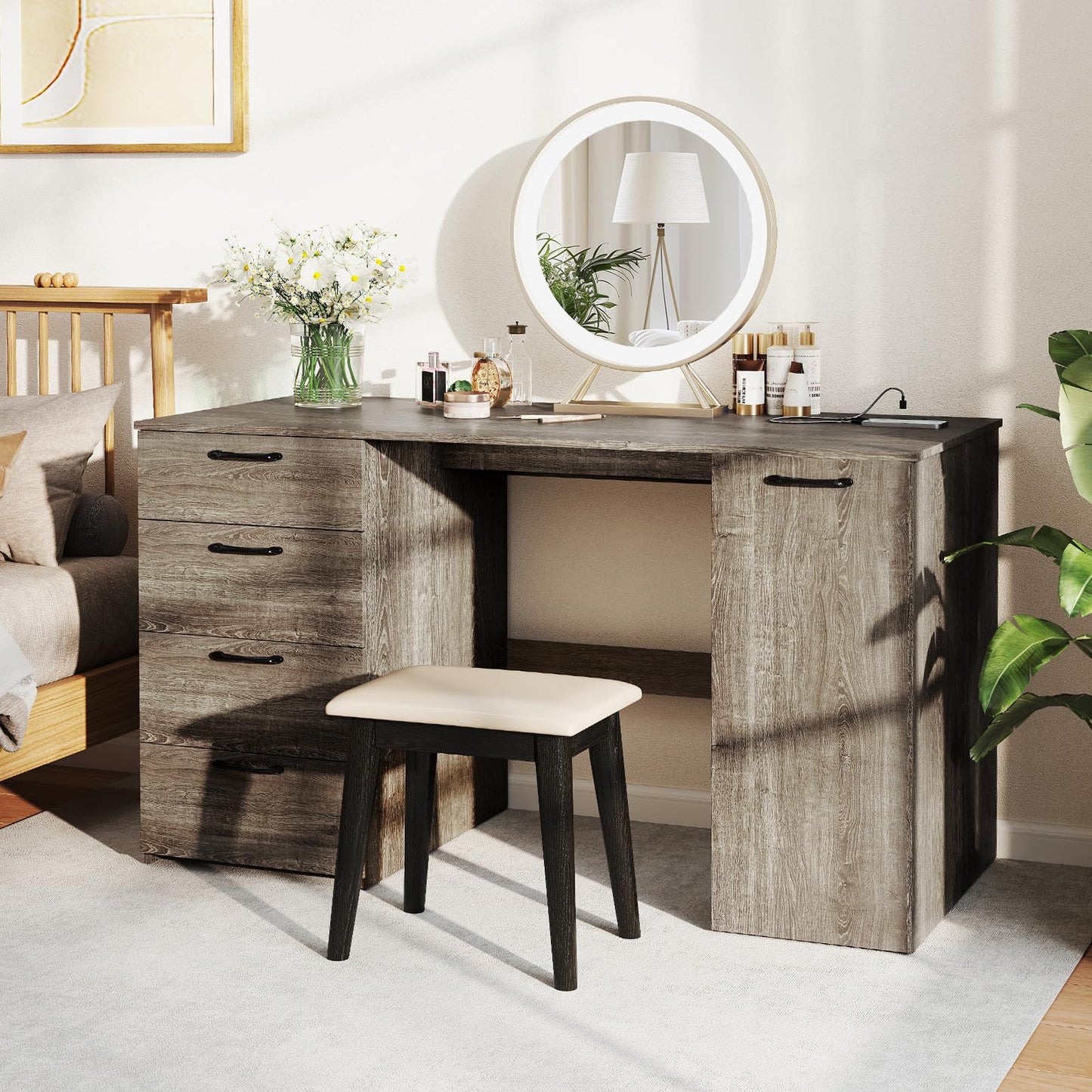 Tangkula 53" Computer Desk with 4 Storage Drawers