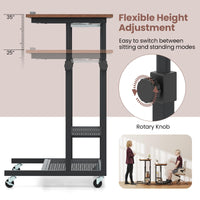 Tangkula Mobile Computer Desk Cart
