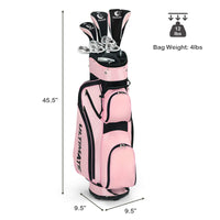Tangkula Complete Golf Clubs Set 10 Pieces Right Hand, Free Putter, Golf Club Set