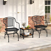 Tangkula Outdoor Rocking Chair Set with Steady Rocking Function