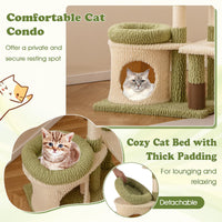 Tangkula Cute Cat Tree with Sisal Scratching Posts for Indoor Cats