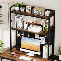 Tangkula Desktop Bookshelf, Multipurpose 2-Tier Desk