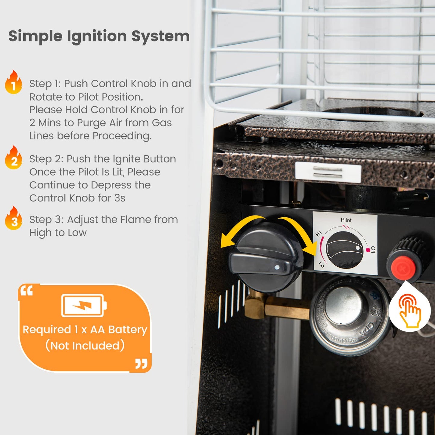 Tangkula Portable Patio Heater, 9500 BTU Outdoor Tabletop Heater with Stainless Steel Burner