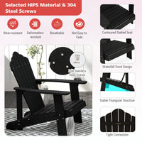Tangkula Oversized Adirondack Chair, Patio Lounge Chairs w/Adjustable Cup Holder