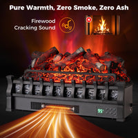 Tangkula 26 Inch Electric Fireplace Insert Log with Adjustable Flame & Brightness