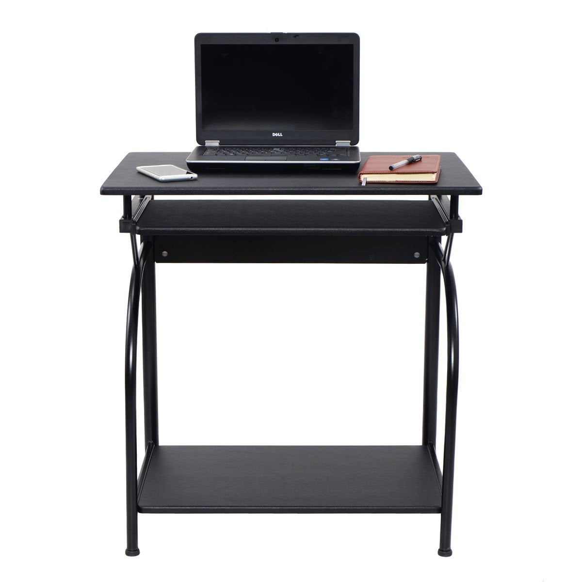 Tangkula Dorm Study Table Computer Desk for Small Space Black