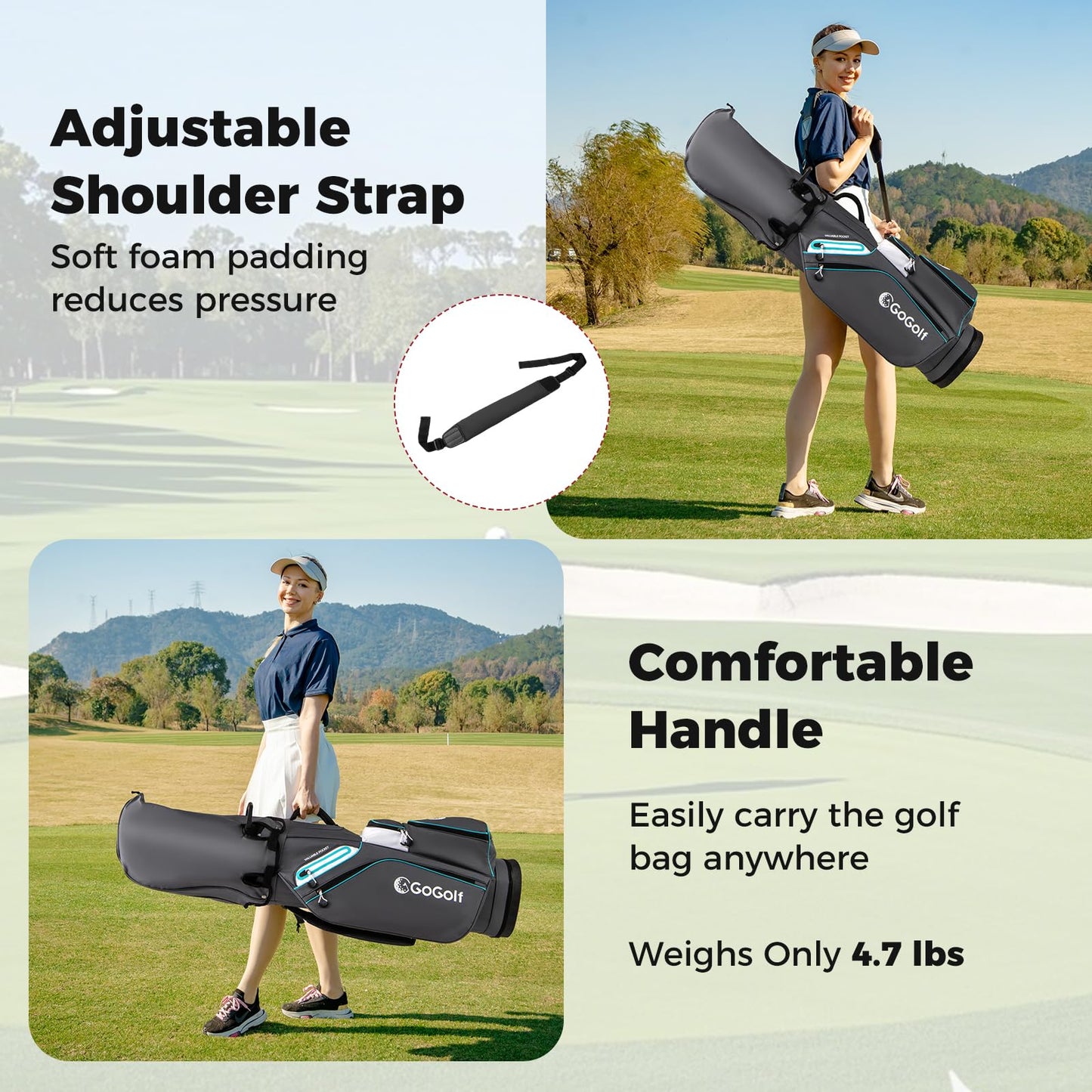 Tangkula Golf Cart Bag Lightweight Golf Bag with 14-Way Divider Top