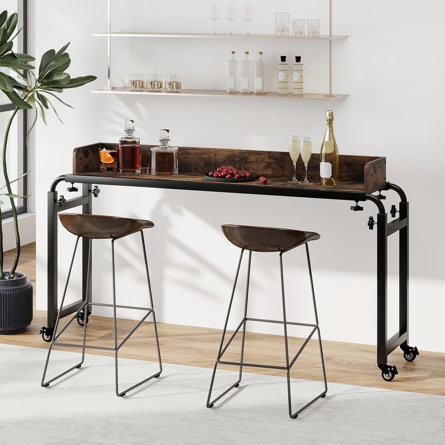 Tangkula Overbed Desk with Wheels for Bedroom