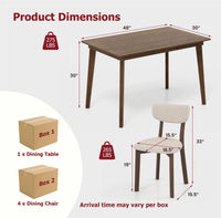 Tangkula Dining Table Set for 4 Dinette Set with Table and 4 Padded Seat