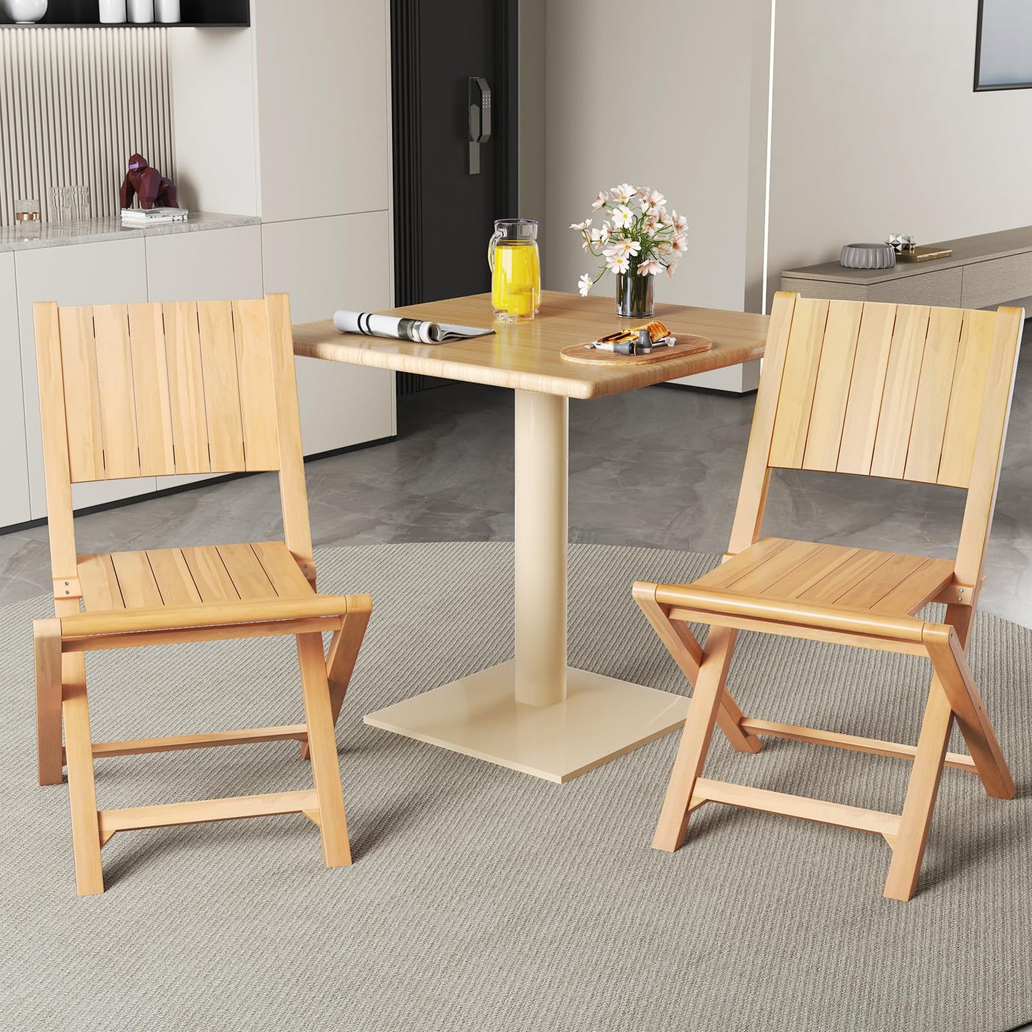Tangkula 2/4 Pieces Folding Patio Chairs（slat back）