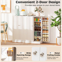 Tangkula Kitchen Pantry Cabinet, 17-Tier Buffet Sideboard with 2 Doors and 6 Adjustable Shelves