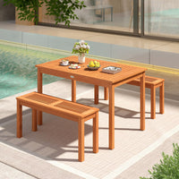 Table à manger d'extérieur Tangkula pour 4 à 6 personnes