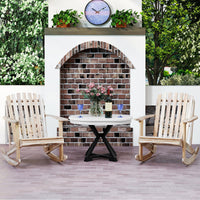 Tangkula Adirondack Rocking Chair Acacia Wood Patio Rocker(1/2)