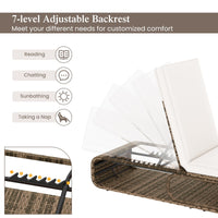 Tangkula Outdoor Chaise Lounge Chair with Adjustable Backrest