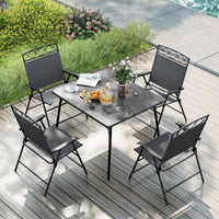 Tangkula Folding Chairs for Outside Set of 4 for Lawn