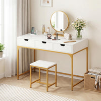 Tangkula Computer Desk with 3 Drawers & Power Outlets