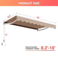 Tangkula Retractable Awning, Aluminum Patio Sun Shade