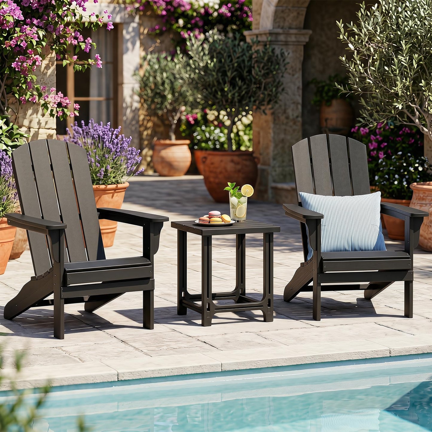 Tangkula Outdoor Adirondack Side Table| 18" Heavy Duty HDPE Patio End Table(1/2)