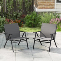 Tangkula Patio Chairs Set of 2/4 with Breathable Mesh Fabric and Metal Frame