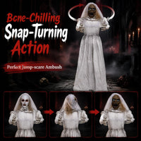 Tangkula 5.7 FT Animated Halloween Ghost Bride Decoration with Swapped Face