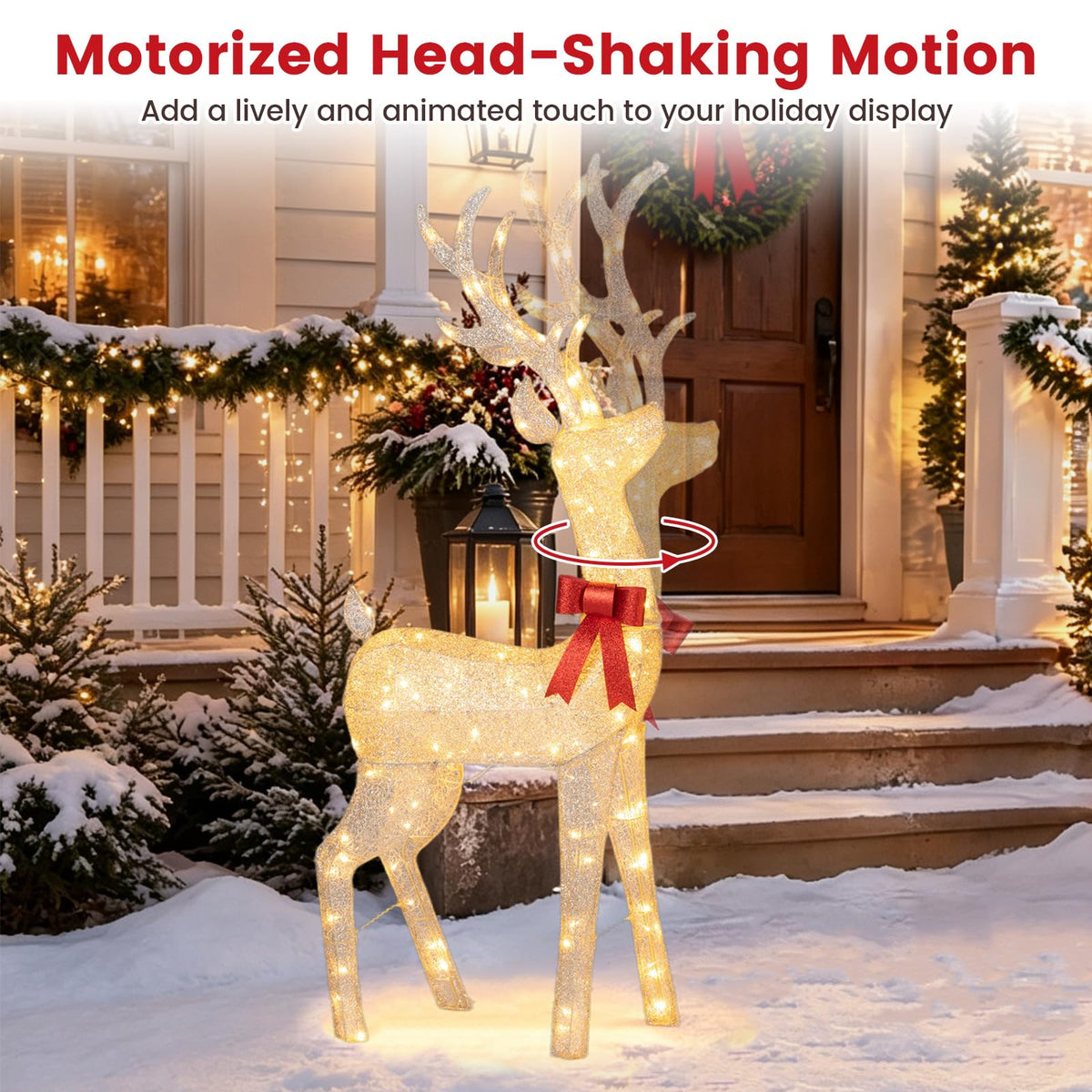 Tangkula 5.2 FT Christmas Lighted Reindeer