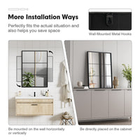 Tangkula Window Mirror 3-Layered Windowpane Mirror with Metal Frame