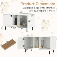 Tangkula Double Litter Box Enclosure