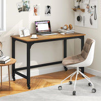 Mobile Computer Desk, Simple Style Rolling Home Office Desk Study Table Writing Desk