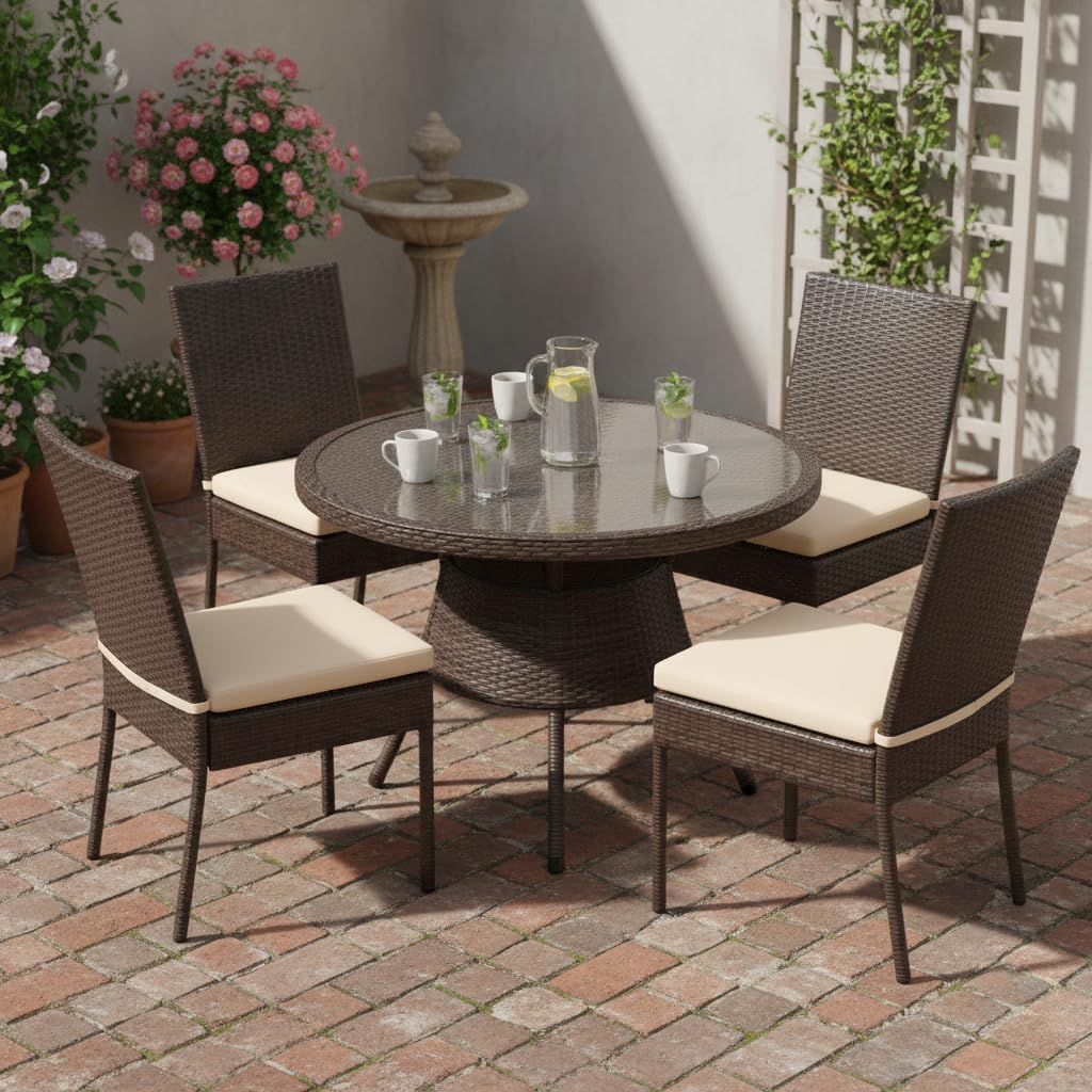 Tangkula Wicker Patio Chairs Set of 4