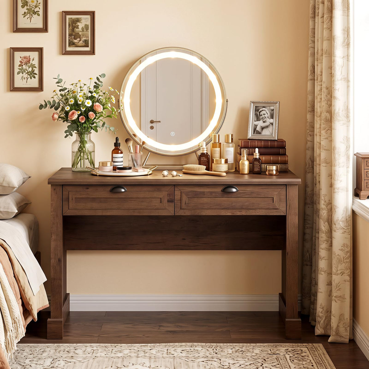 Tangkula 48” Computer Desk with 2 Drawers