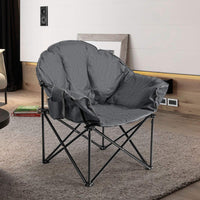 Tangkula Oversized Camping Chair with Cup Holder